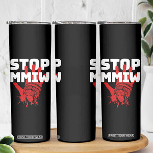 Indigenous Women Awareness Skinny Tumbler Stop MMIW Red Handprint Graphic TS12 Print Your Wear