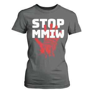 Indigenous Women Awareness T Shirt For Women Stop MMIW Red Handprint Graphic TS12 Dark Heather Print Your Wear