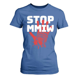 Indigenous Women Awareness T Shirt For Women Stop MMIW Red Handprint Graphic TS12 Royal Blue Print Your Wear