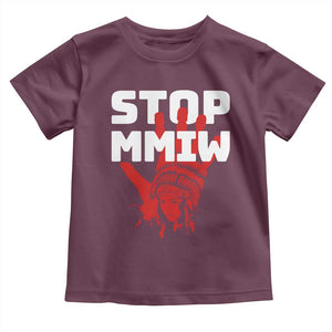 Indigenous Women Awareness Toddler T Shirt Stop MMIW Red Handprint Graphic TS12 Maroon Print Your Wear