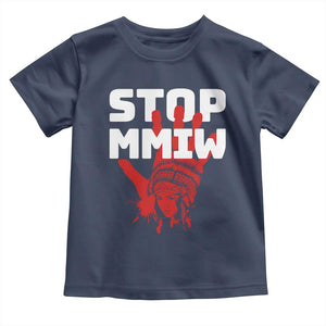 Indigenous Women Awareness Toddler T Shirt Stop MMIW Red Handprint Graphic TS12 Navy Print Your Wear