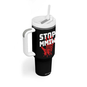 Indigenous Women Awareness Tumbler With Handle Stop MMIW Red Handprint Graphic TS12 Print Your Wear