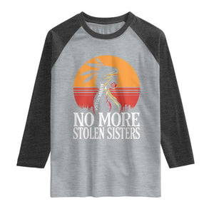 MMIW Awareness Raglan Shirt No More Stolen Sisters Native American Gift TS12 Heather Gray Heather Charcoal Print Your Wear