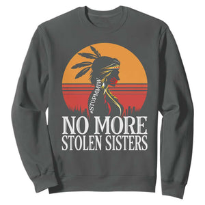 MMIW Awareness Sweatshirt No More Stolen Sisters Native American Gift TS12 Dark Heather Print Your Wear