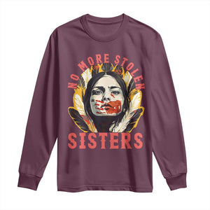 Native American Awareness Gift Long Sleeve Shirt No More Stolen Sisters MMIW Support TS12 Maroon Print Your Wear