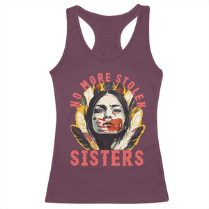 Native American Awareness Gift Racerback Tank Top No More Stolen Sisters MMIW Support TS12 Maroon Print Your Wear