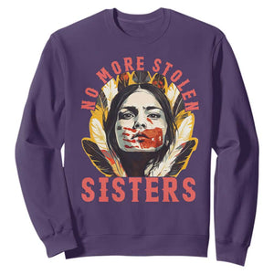Native American Awareness Gift Sweatshirt No More Stolen Sisters MMIW Support TS12 Purple Print Your Wear
