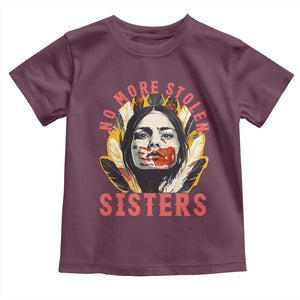 Native American Awareness Gift Toddler T Shirt No More Stolen Sisters MMIW Support TS12 Maroon Print Your Wear