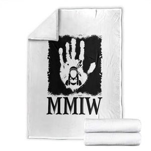 Stop MMIW Throw Blanket Voices For Stolen Sisters Red Handprint Graphic TS12 White Print Your Wear