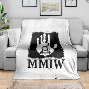 Stop MMIW Throw Blanket Voices For Stolen Sisters Red Handprint Graphic TS12 Print Your Wear