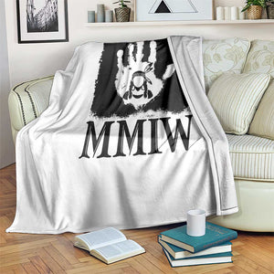 Stop MMIW Throw Blanket Voices For Stolen Sisters Red Handprint Graphic TS12 Print Your Wear