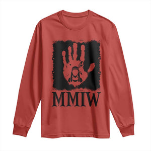 Stop MMIW Long Sleeve Shirt Voices For Stolen Sisters Red Handprint Graphic TS12 Red Print Your Wear