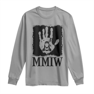 Stop MMIW Long Sleeve Shirt Voices For Stolen Sisters Red Handprint Graphic TS12 Sport Gray Print Your Wear