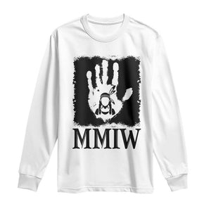 Stop MMIW Long Sleeve Shirt Voices For Stolen Sisters Red Handprint Graphic TS12 White Print Your Wear