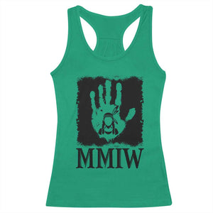 Stop MMIW Racerback Tank Top Voices For Stolen Sisters Red Handprint Graphic TS12 Irish Green Print Your Wear