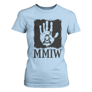 Stop MMIW T Shirt For Women Voices For Stolen Sisters Red Handprint Graphic TS12 Light Blue Print Your Wear