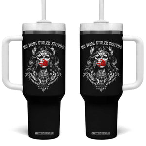 MMIW Awareness Support Tumbler With Handle No More Stolen Sisters TS12 One Size: 40 oz Black Print Your Wear