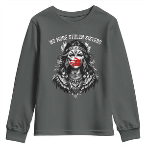 MMIW Awareness Support Youth Sweatshirt No More Stolen Sisters TS12 Dark Heather Print Your Wear