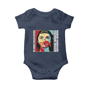 MMIW Awareness Support Baby Onesie Voices For Stolen Sisters Native American TS12 Navy Print Your Wear