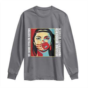 MMIW Awareness Support Long Sleeve Shirt Voices For Stolen Sisters Native American TS12 Charcoal Print Your Wear