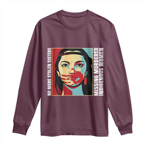 MMIW Awareness Support Long Sleeve Shirt Voices For Stolen Sisters Native American TS12 Maroon Print Your Wear