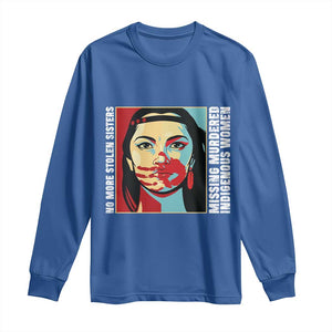 MMIW Awareness Support Long Sleeve Shirt Voices For Stolen Sisters Native American TS12 Royal Blue Print Your Wear