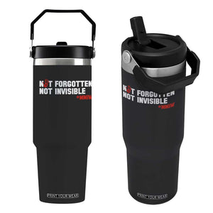 MMIW Awareness Flip Straw Tumbler Not Forgotten Not Invisible Indigenous Women TS12 One Size: 30 oz Black Print Your Wear