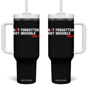 MMIW Awareness Tumbler With Handle Not Forgotten Not Invisible Indigenous Women TS12 One Size: 40 oz Black Print Your Wear