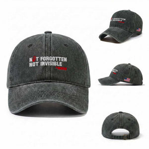 MMIW Awareness Washed Cotton Baseball Cap Not Forgotten Not Invisible Indigenous Women TS12 Washed Cap Universal Fit Dark Green Print Your Wear