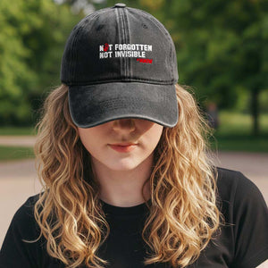 MMIW Awareness Washed Cotton Baseball Cap Not Forgotten Not Invisible Indigenous Women TS12 Print Your Wear