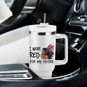 MMIW Awareness Month Indigenous Support Gift Tumbler With Handle I Wear Red For My Sister TS12 Print Your Wear