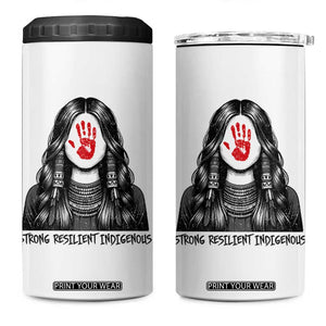 MMIW Strong Resilient Indigenous 4 in 1 Can Cooler Tumbler Stand With Native Women Support TS12 One Size: 16 oz White Print Your Wear