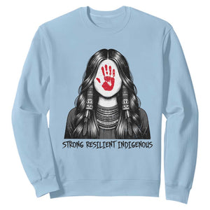 MMIW Strong Resilient Indigenous Sweatshirt Stand With Native Women Support TS12 Light Blue Print Your Wear