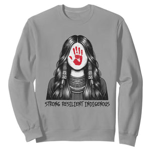 MMIW Strong Resilient Indigenous Sweatshirt Stand With Native Women Support TS12 Sport Gray Print Your Wear