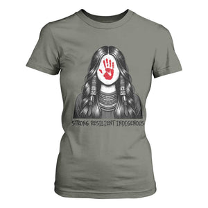 MMIW Strong Resilient Indigenous T Shirt For Women Stand With Native Women Support TS12 Military Green Print Your Wear