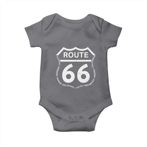 Vintage Route Highway 66 Road Trip Baby Onesie Mother Road All States TS12 Charcoal Print Your Wear
