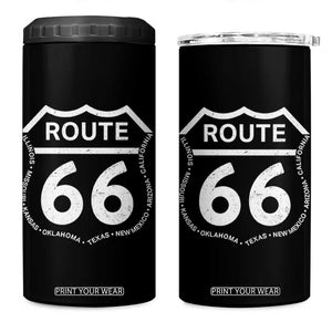 Vintage Route Highway 66 Road Trip 4 in 1 Can Cooler Tumbler Mother Road All States TS12 One Size: 16 oz Black Print Your Wear