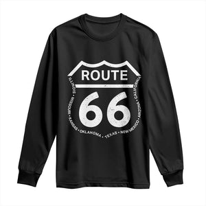 Vintage Route Highway 66 Road Trip Long Sleeve Shirt Mother Road All States TS12 Black Print Your Wear