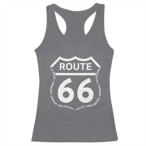 Vintage Route Highway 66 Road Trip Racerback Tank Top Mother Road All States TS12 Charcoal Print Your Wear