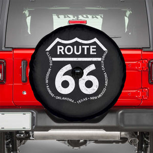 Vintage Route Highway 66 Road Trip Spare Tire Cover Mother Road All States TS12 Black Print Your Wear