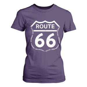 Vintage Route Highway 66 Road Trip T Shirt For Women Mother Road All States TS12 Purple Print Your Wear