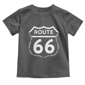 Vintage Route Highway 66 Road Trip Toddler T Shirt Mother Road All States TS12 Dark Heather Print Your Wear