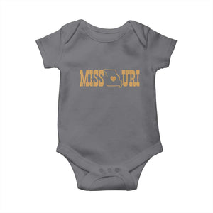 Vintage Missouri State Map Baby Onesie Midwest Pride Gift TS12 Charcoal Print Your Wear