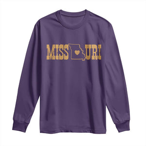 Vintage Missouri State Map Long Sleeve Shirt Midwest Pride Gift TS12 Purple Print Your Wear