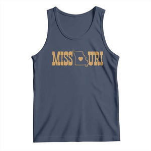 Vintage Missouri State Map Tank Top Midwest Pride Gift TS12 Navy Print Your Wear
