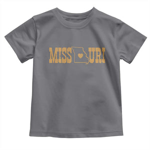Vintage Missouri State Map Toddler T Shirt Midwest Pride Gift TS12 Charcoal Print Your Wear
