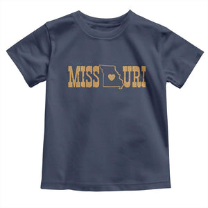 Vintage Missouri State Map Toddler T Shirt Midwest Pride Gift TS12 Navy Print Your Wear