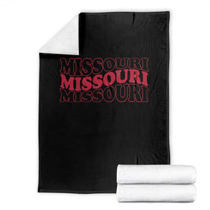 Retro Missouri State Pride Throw Blanket Groovy Wavy Typography TS12 Black Print Your Wear