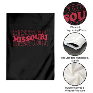 Retro Missouri State Pride Garden Flag Groovy Wavy Typography TS12 Print Your Wear