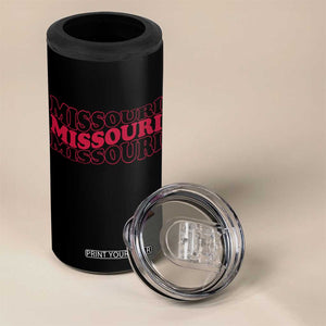 Retro Missouri State Pride 4 in 1 Can Cooler Tumbler Groovy Wavy Typography TS12 Print Your Wear